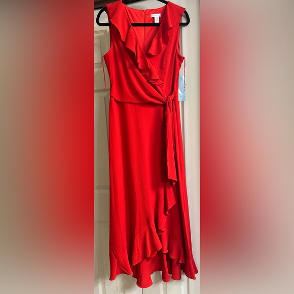 London Times Dresses & Skirts - London Times Sleeveless Ruffle Faux -Wrap Maxi Dress.   New With Tags